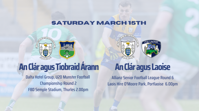 U20 & Senior Football Saturday the 15th of March